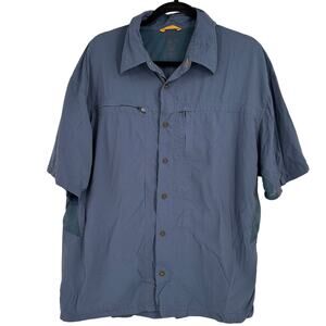 Mountain Hardwear Men's Light Blue Ravine Short Sleeve Shirt